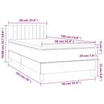 Casa si Gradina - Mobilier - Paturi si accesorii - Paturi - Pat box spring cu saltea, gri deschis, 90x190 cm, textil - Infinity.ro