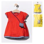 Fashion, accesorii si bijuterii - Copii - Imbracaminte copii - Rochii copii - Rochita de vara Cat pentru fetite, Tongs baby, galben, marime 18-24 luni - Infinity.ro