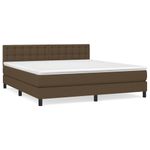 Casa si Gradina - Mobilier - Paturi si accesorii - Paturi - Pat continental cu saltea maro inchis 180x200cm material textil - Infinity.ro