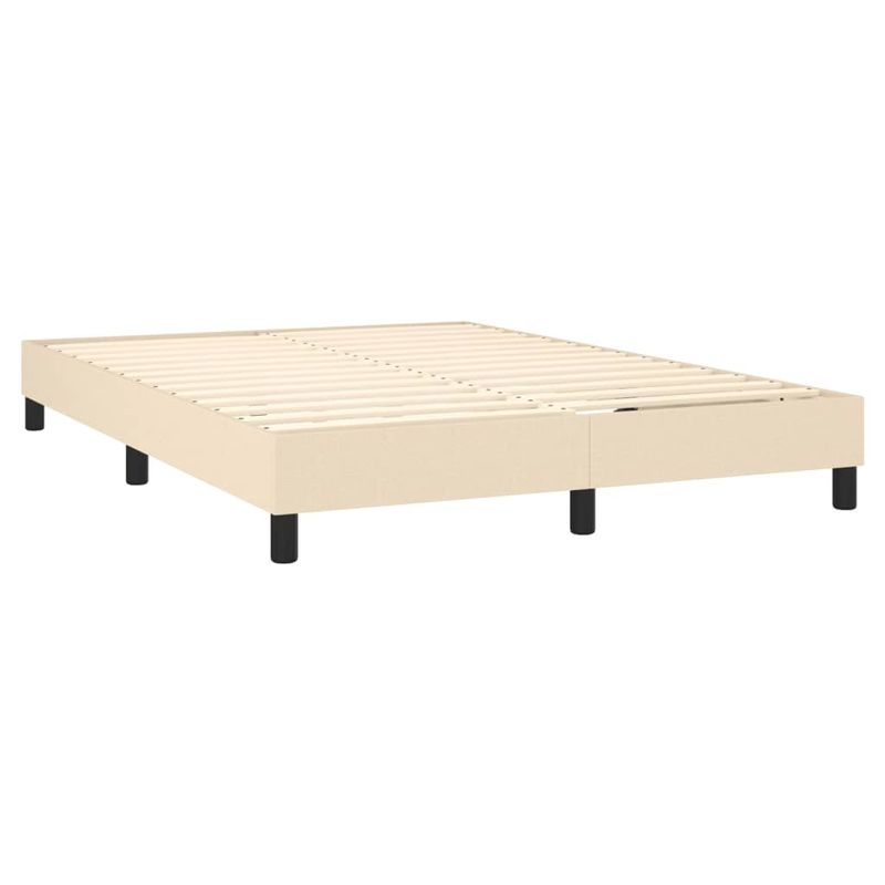 Casa si Gradina - Mobilier - Paturi si accesorii - Paturi - Pat box spring cu saltea, crem, 140x200 cm, textil - Infinity.ro
