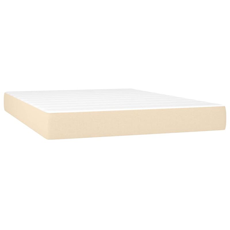 Casa si Gradina - Mobilier - Paturi si accesorii - Paturi - Pat box spring cu saltea, crem, 140x200 cm, textil - Infinity.ro