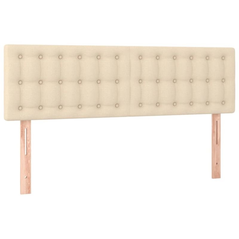 Casa si Gradina - Mobilier - Paturi si accesorii - Paturi - Pat box spring cu saltea, crem, 140x200 cm, textil - Infinity.ro