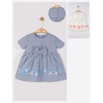 Fashion, accesorii si bijuterii - Copii - Imbracaminte copii - Rochii copii - Rochita eleganta cu broderie pentru fetite, Tongs baby, albastru, marime 24-36 luni - Infinity.ro