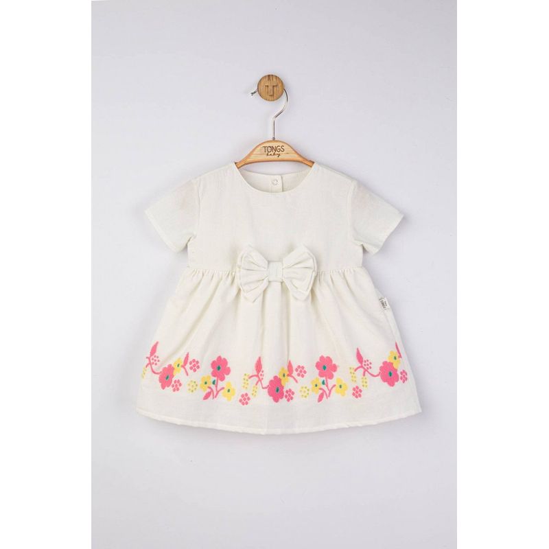 Fashion, accesorii si bijuterii - Copii - Imbracaminte copii - Rochii copii - Rochita eleganta cu broderie pentru fetite, Tongs baby, albastru, marime 24-36 luni - Infinity.ro