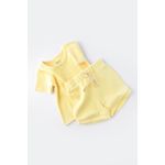 Fashion, accesorii si bijuterii - Copii - Imbracaminte copii - Treninguri si compleuri copii - Set tricou cu pantaloni scurti, galben, Baby Cosy, marime 3-6 luni - Infinity.ro