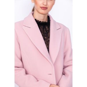 Palton clasic din stofa, roz lila