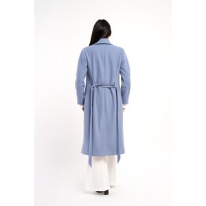 Palton cu revere si cordon, bleu