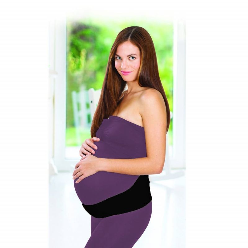 Jucarii, Copii si Bebe - Maternitate - Accesorii alaptare - Centura abdominala pentru sustinere prenatala BabyJem Pregnancy, negru, marime XL - Infinity.ro