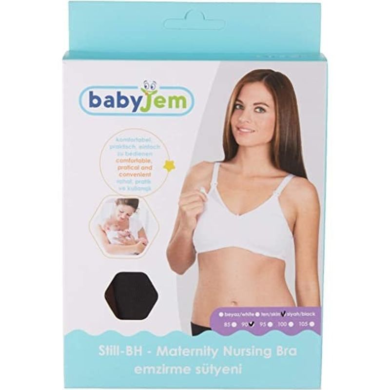 Jucarii, Copii si Bebe - Maternitate - Accesorii alaptare - Sutien alaptare cu cupe fara intarituri BabyJem, negru, marime 105 - Infinity.ro
