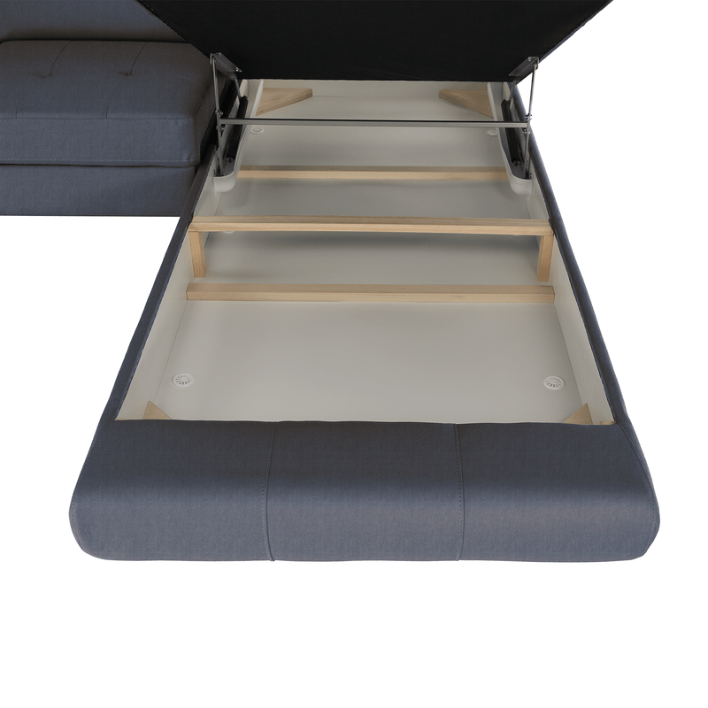 Casa si Gradina - Mobilier - Canapele si coltare - Coltare - Coltar cu spatiu pentru depozitare, gri inchis, dreapta, BUTON R - Infinity.ro
