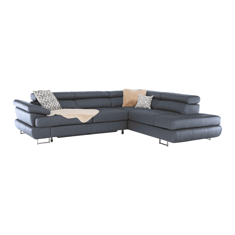 Casa si Gradina - Mobilier - Canapele si coltare - Coltare - Coltar cu spatiu pentru depozitare, gri inchis, dreapta, BUTON R - Infinity.ro