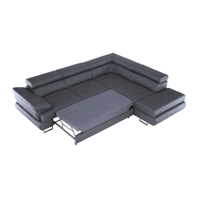 Casa si Gradina - Mobilier - Canapele si coltare - Coltare - Coltar cu spatiu pentru depozitare, gri inchis, dreapta, BUTON R - Infinity.ro