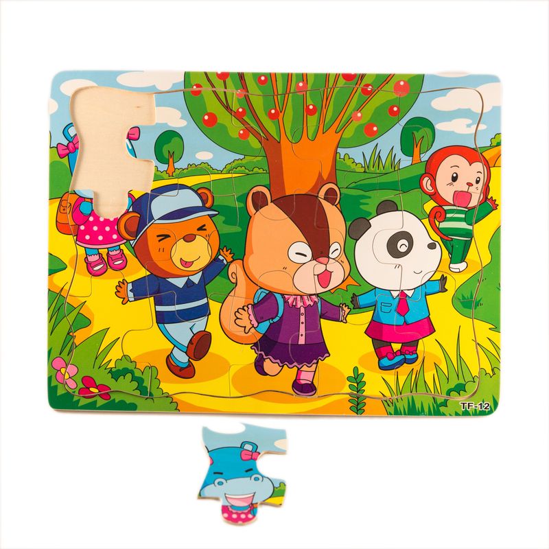 Jucarii, Copii si Bebe - Jucarii si jocuri - Jocuri si puzzle - Puzzle - Puzzle din lemn, in drum spre scoala - Infinity.ro