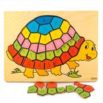 Jucarii, Copii si Bebe - Jucarii si jocuri - Jocuri si puzzle - Puzzle - Puzzle educativ din lemn, broasca testoasa - Infinity.ro