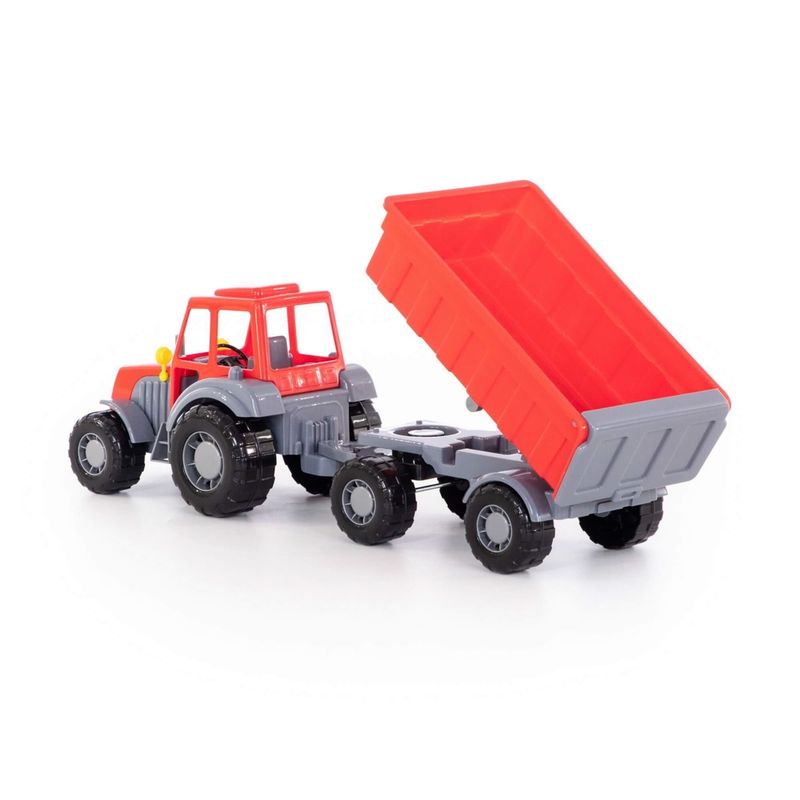 Jucarii, Copii si Bebe - Jucarii si jocuri - Vehicule si jucarii cu telecomanda - Utilaje constructie de jucarie - Tractor cu remorca, 59 x 17 x 18cm - Infinity.ro