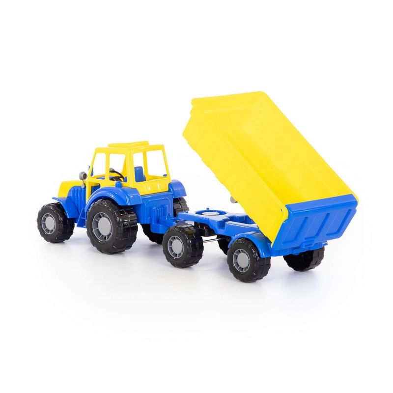 Jucarii, Copii si Bebe - Jucarii si jocuri - Vehicule si jucarii cu telecomanda - Utilaje constructie de jucarie - Tractor cu remorca, 59 x 17 x 18cm - Infinity.ro