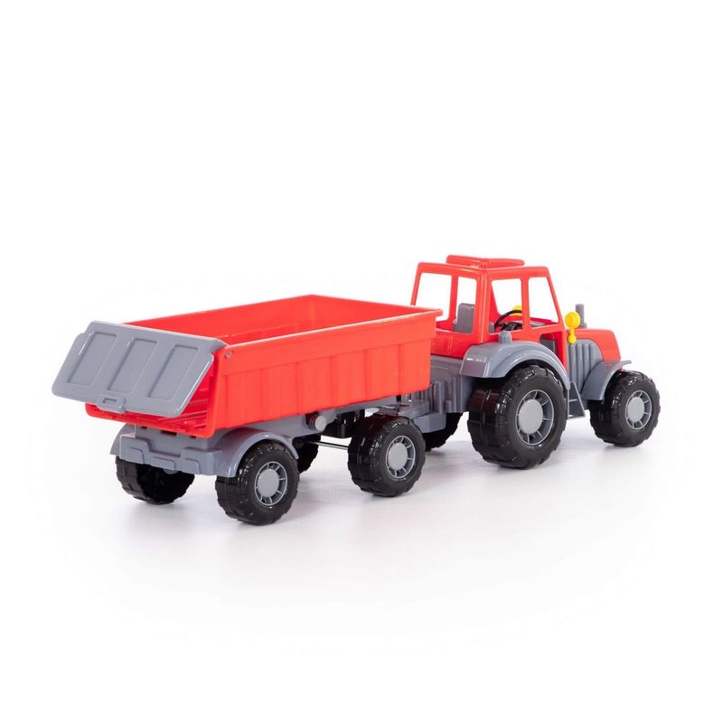 Jucarii, Copii si Bebe - Jucarii si jocuri - Vehicule si jucarii cu telecomanda - Utilaje constructie de jucarie - Tractor cu remorca, 59 x 17 x 18cm - Infinity.ro