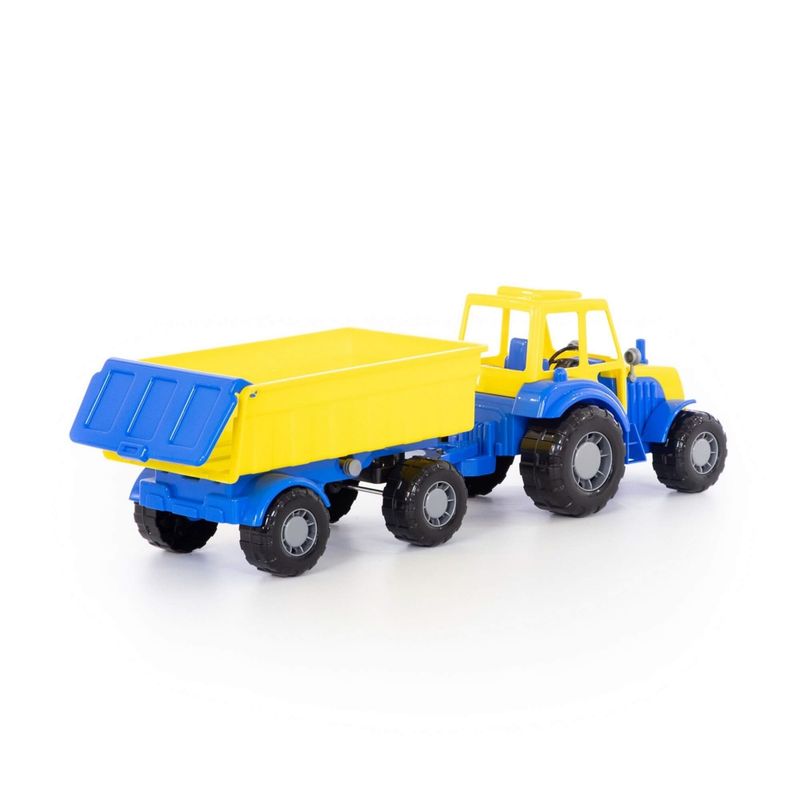 Jucarii, Copii si Bebe - Jucarii si jocuri - Vehicule si jucarii cu telecomanda - Utilaje constructie de jucarie - Tractor cu remorca, 59 x 17 x 18cm - Infinity.ro