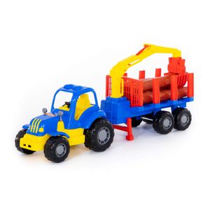 Tractor cu remorca si lemne, 47 x 13 x 20 cm