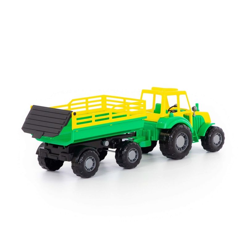 Jucarii, Copii si Bebe - Jucarii si jocuri - Vehicule si jucarii cu telecomanda - Utilaje constructie de jucarie - Tractor cu remorca, 57 x 17 x 18 cm - Infinity.ro