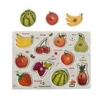 Jucarii, Copii si Bebe - Jucarii si jocuri - Jocuri si puzzle - Puzzle - Puzzle incastru din lemn cu fructe in limba romana - Infinity.ro