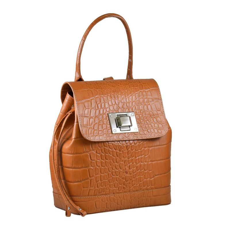 Fashion, accesorii si bijuterii - Femei - Accesorii femei - Genti si rucsacuri femei - Rucsac dama din piele naturala croco maro maro tabac 241 - Infinity.ro