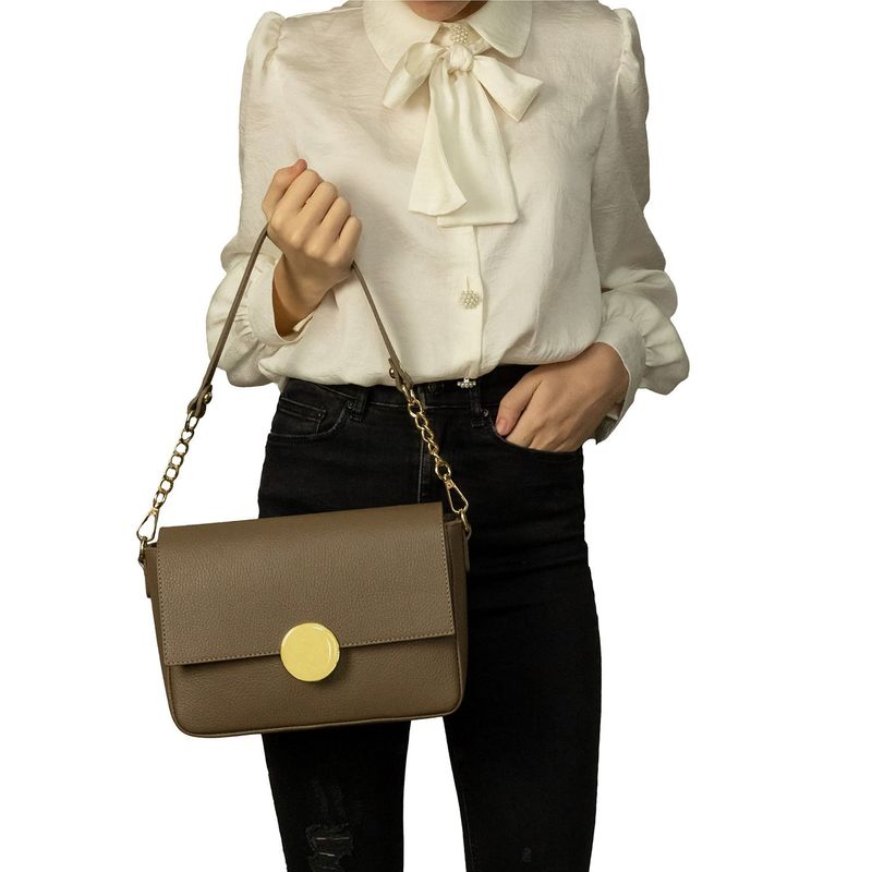 Fashion, accesorii si bijuterii - Femei - Accesorii femei - Genti si rucsacuri femei - Geanta dama din piele naturala, model 20, cappucino - Infinity.ro