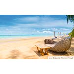 Casa si Gradina - Decoratiuni - Tapet - Fototapet de perete, autoadeziv si lavabil, Sezlonguri pe plaja, 250 x 200 cm - Infinity.ro