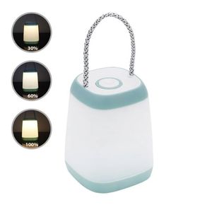 Felinar portabil camping, CRT, Pro Camp, Led, lumina calda, 3 nivele iluminare, alb/turcoaz