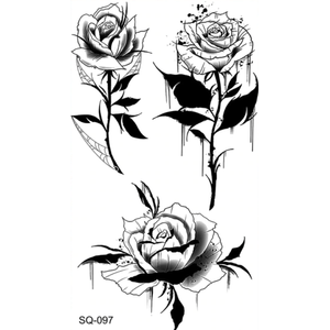 Tatuaj temporar 3 trandafiri mini, CRT, pro tatoo, rezistent la apa, 10.5 x 6 cm