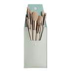 Ingrijire personala si Cosmetice - Machiaj - Aplicatoare si pensule machiaj - Set 8 pensule machiaj profesional, CRT, Pro Brush, cu husa din piele eco, par sintetic, maro - Infinity.ro