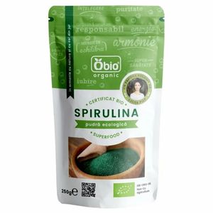 Spirulina pulbere Raw, bio, Obio, 250 g