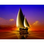 Casa si Gradina - Decoratiuni - Tapet - Fototapet de perete, autoadeziv si lavabil, Croaziera yacht, apus de soare, 400 x 250 cm - Infinity.ro
