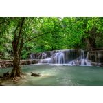 Casa si Gradina - Decoratiuni - Tapet - Fototapet, Cascada 44 Cadere de apa in padurea verde, 350 x 200 cm - Infinity.ro