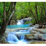 Casa si Gradina - Decoratiuni - Tapet - Fototapet, Cascada albastra din padure, 200 x 150 cm - Infinity.ro