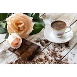 Casa si Gradina - Decoratiuni - Tapet - Fototapet, Cafea cu trandafiri, 400 x 250 cm - Infinity.ro
