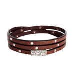 Fashion, accesorii si bijuterii - Barbati - Bijuterii barbati - Bratari barbati - Bratara dama din piele naturala, The Chesterfield Brand, Jannis 19 cm, maro inchis - Infinity.ro