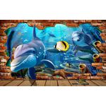 Casa si Gradina - Decoratiuni - Tapet - Fototapet de perete, autoadeziv si lavabil, Evadarea delfinilor, 200 x 150 cm - Infinity.ro