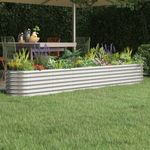 Casa si Gradina - Gradinarit si plante - Plante si ghivece - Ghivece si suporturi - Jardiniera gradina, otel vopsit electrostatic, 260 x 40 x 36 cm, argintiu - Infinity.ro