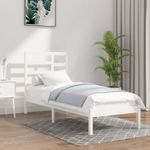 Casa si Gradina - Mobilier - Paturi si accesorii - Paturi - Cadru de pat mic single, alb, 90x200 cm, lemn masiv - Infinity.ro