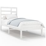 Casa si Gradina - Mobilier - Paturi si accesorii - Paturi - Cadru de pat mic single, alb, 90x200 cm, lemn masiv - Infinity.ro