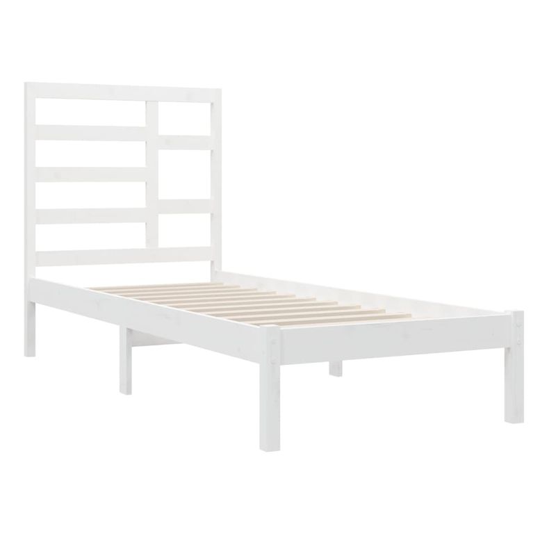 Casa si Gradina - Mobilier - Paturi si accesorii - Paturi - Cadru de pat mic single, alb, 90x200 cm, lemn masiv - Infinity.ro