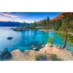 Casa si Gradina - Decoratiuni - Tapet - Fototapet de perete, autoadeziv si lavabil, Plaja pe lac in apus de soare, 400 x 250 cm - Infinity.ro