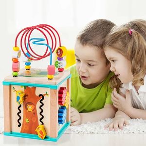 Cub 5 in 1 activitati copii, tip Montessori, 31 x 15.5 cm