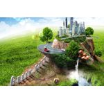 Casa si Gradina - Decoratiuni - Tapet - Fototapet de perete, autoadeziv si lavabil, Orasul verde, 400 x 250 cm - Infinity.ro