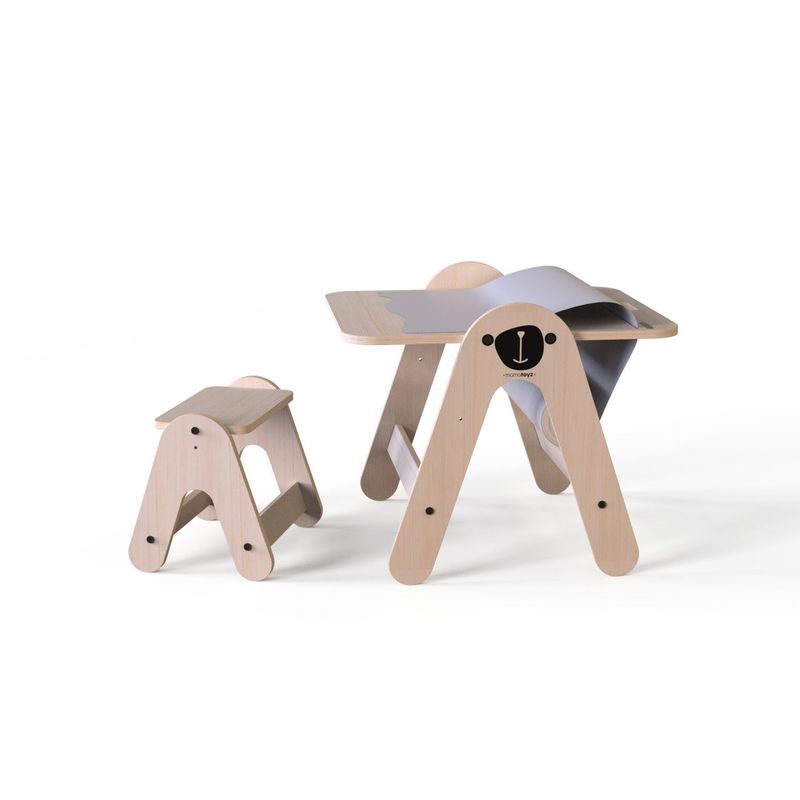 Casa si Gradina - Mobilier - Mobilier copii - Mobilier camera copiilor - Masuta si tabla 2 in 1 cu scaunel Massam Ursulet MamaToyz - Infinity.ro