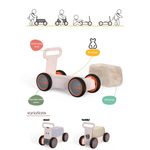 Jucarii, Copii si Bebe - Carucioare si articole de transport - Premergatoare - Jucarie din lemn 3 in 1 Vacuta DriveMe Soft masinuta ride-on, premergator si carucior de jucarii MamaToyz - Infinity.ro