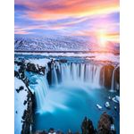 Casa si Gradina - Decoratiuni - Tapet - Fototapet de perete, autoadeziv si lavabil, Cascada 48 Cascada la rasarit de soare, 135 x 225 cm - Infinity.ro