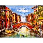Casa si Gradina - Decoratiuni - Tablouri - Tablou canvas Venetia, Italia, canal, barci, pictura, 90 x 60 cm - Infinity.ro