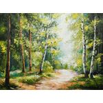 Casa si Gradina - Decoratiuni - Tablouri - Tablou canvas Toamna, padure, verde, pictura, 60 x 40 cm - Infinity.ro
